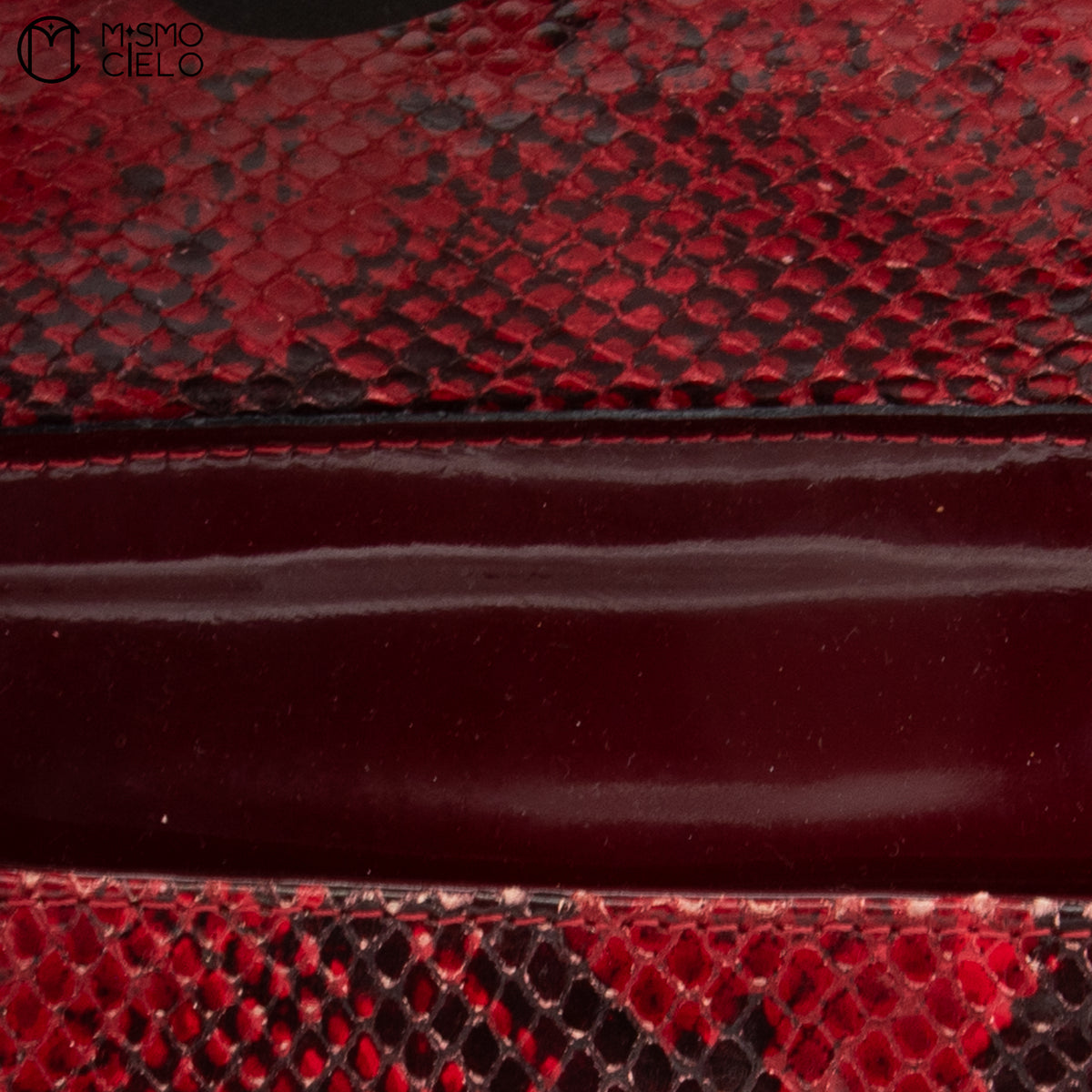 DOLCE & GABBANA Burgundy Python and Gold Handbag