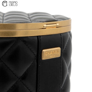 Black Lambskin Quilted Crown Box