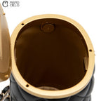 Black Lambskin Quilted Crown Box