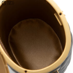 Black Lambskin Quilted Crown Box