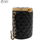Black Lambskin Quilted Crown Box