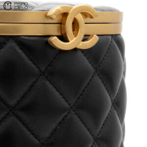 Black Lambskin Quilted Crown Box