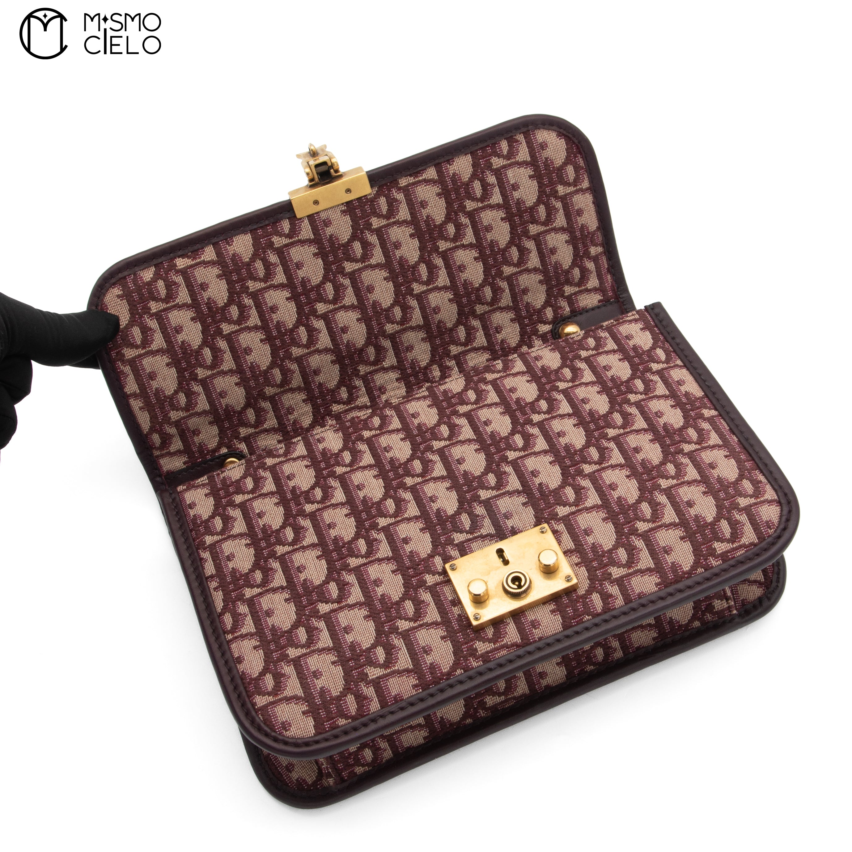 Burgundy Dior Addict Oblique Shoulder Bag