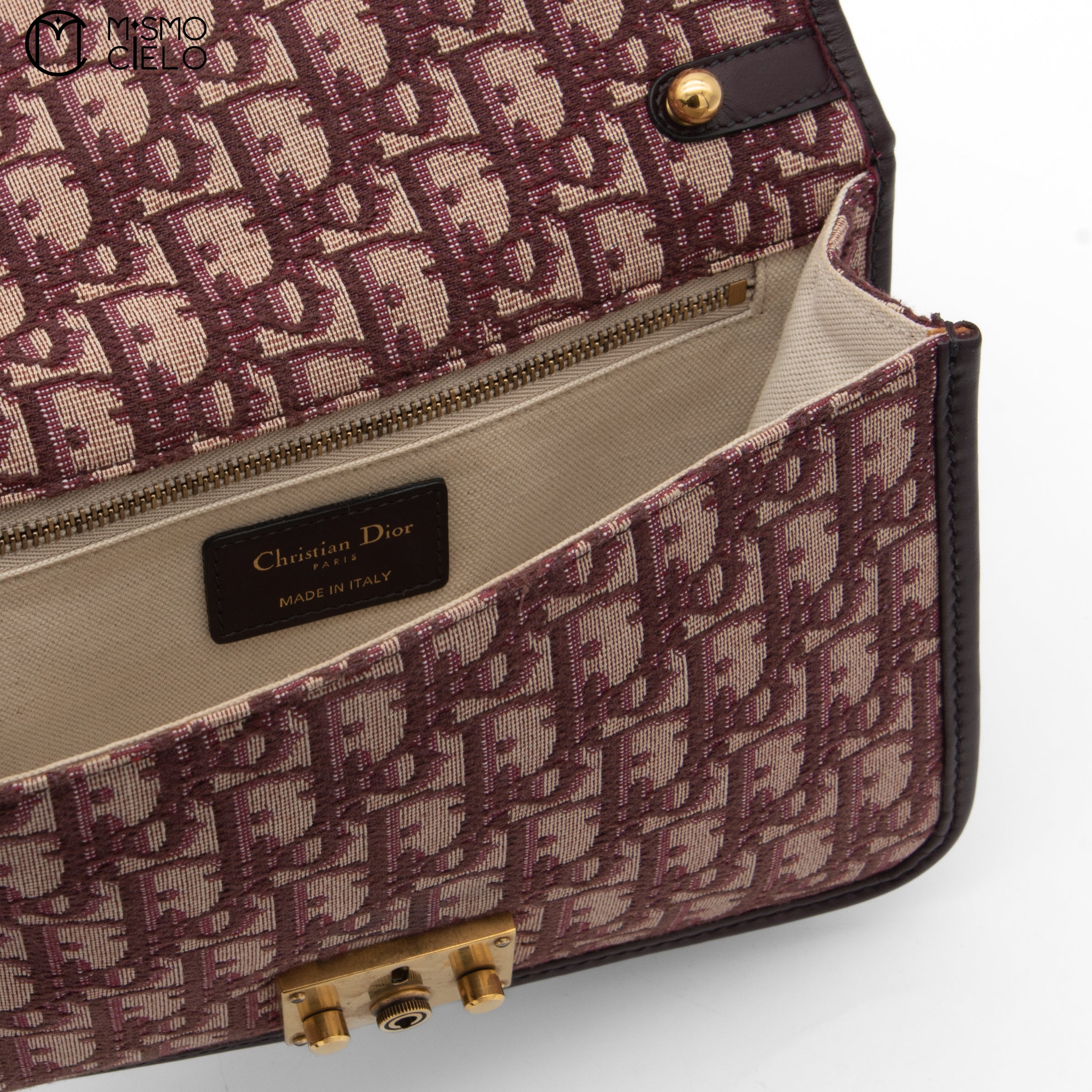 Burgundy Dior Addict Oblique Shoulder Bag