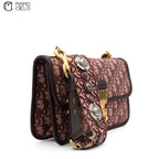 Burgundy Dior Addict Oblique Shoulder Bag