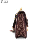Burgundy Dior Addict Oblique Shoulder Bag