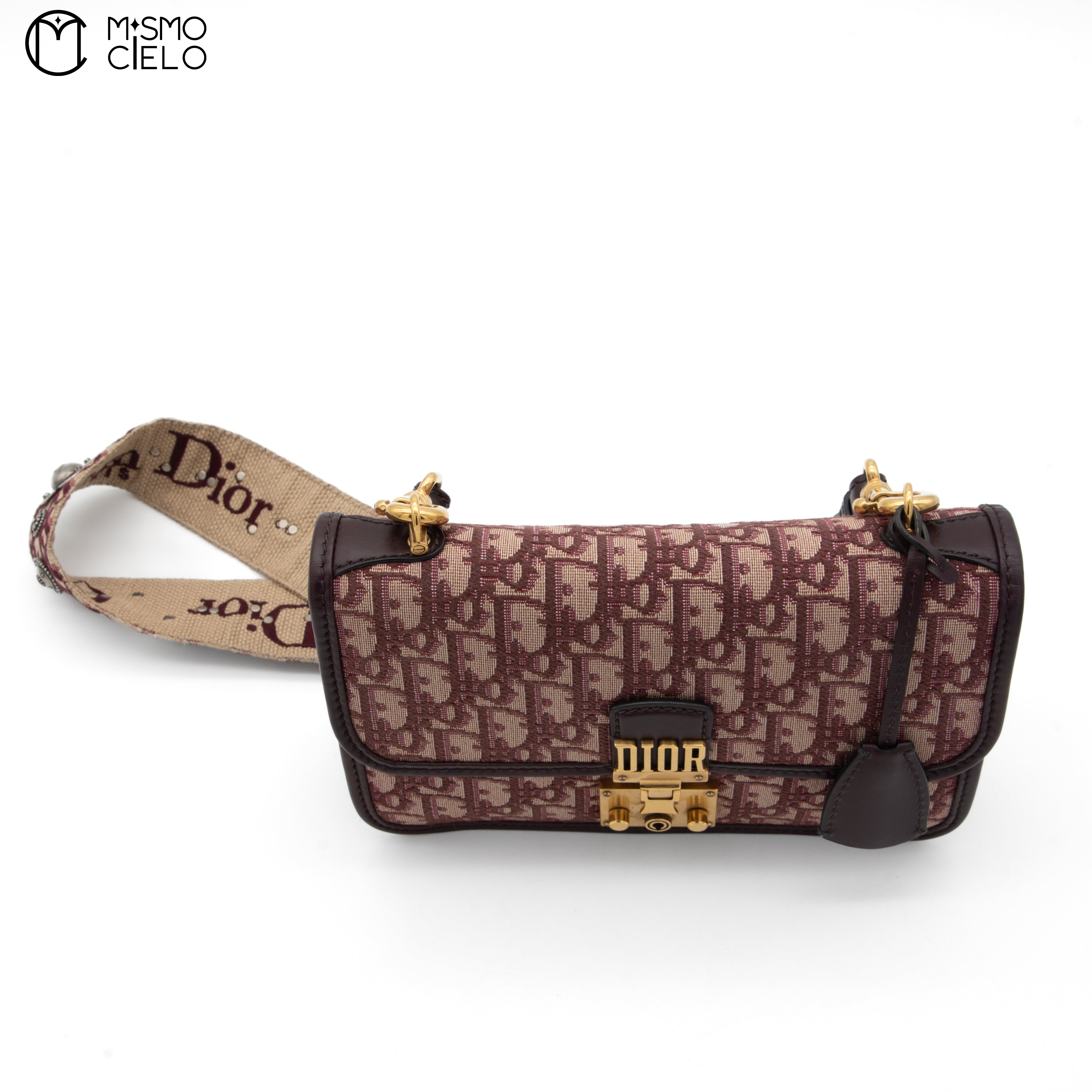Burgundy Dior Addict Oblique Shoulder Bag