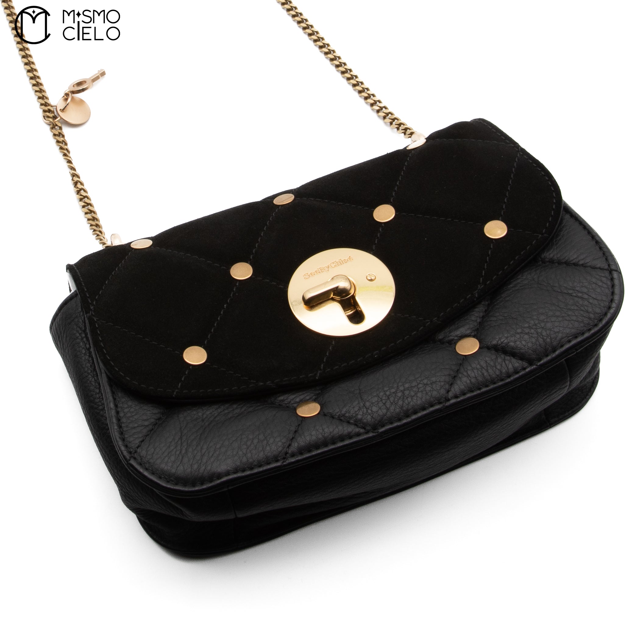 Black Suede See by Chloe Shoulder Bag