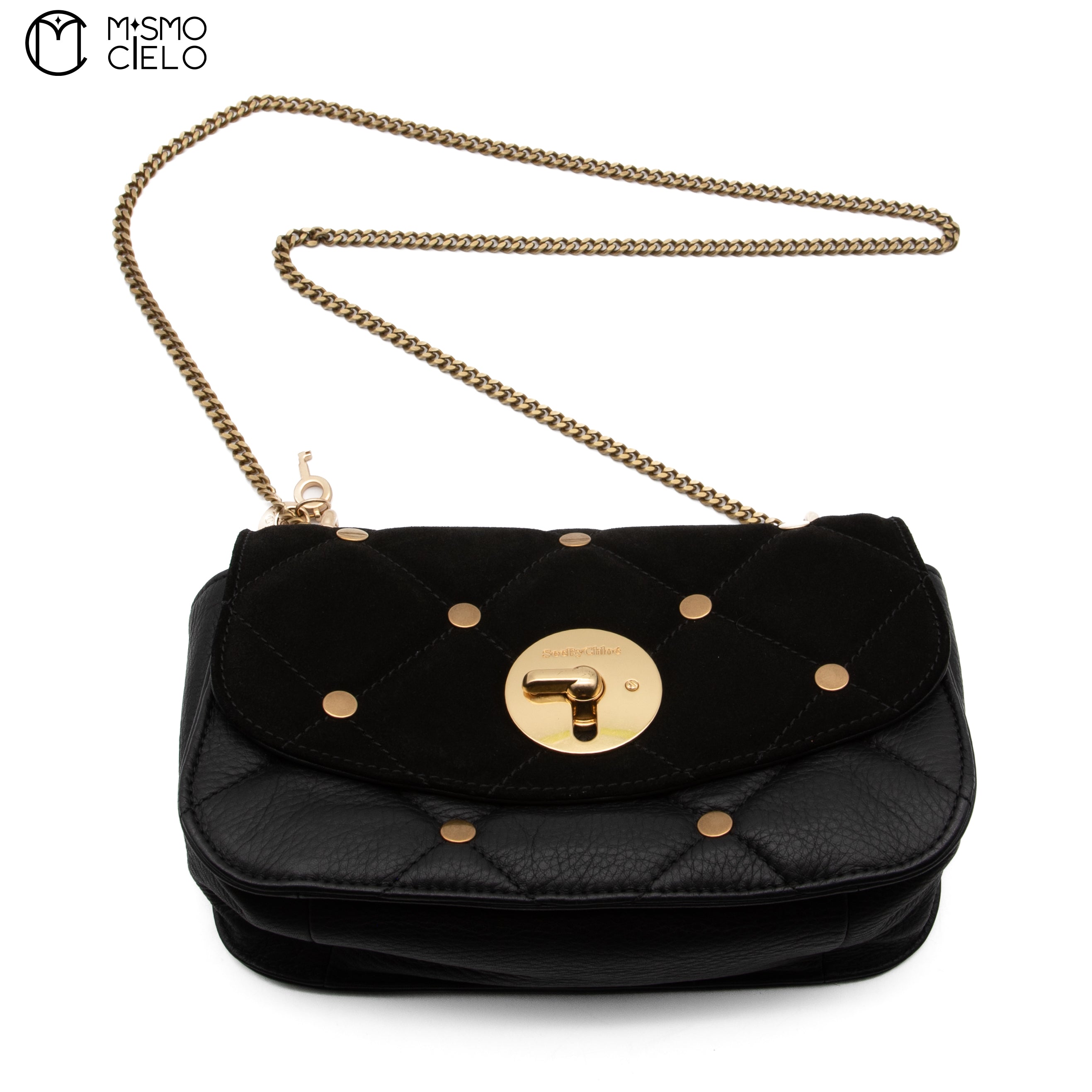 Black Suede See by Chloe Shoulder Bag