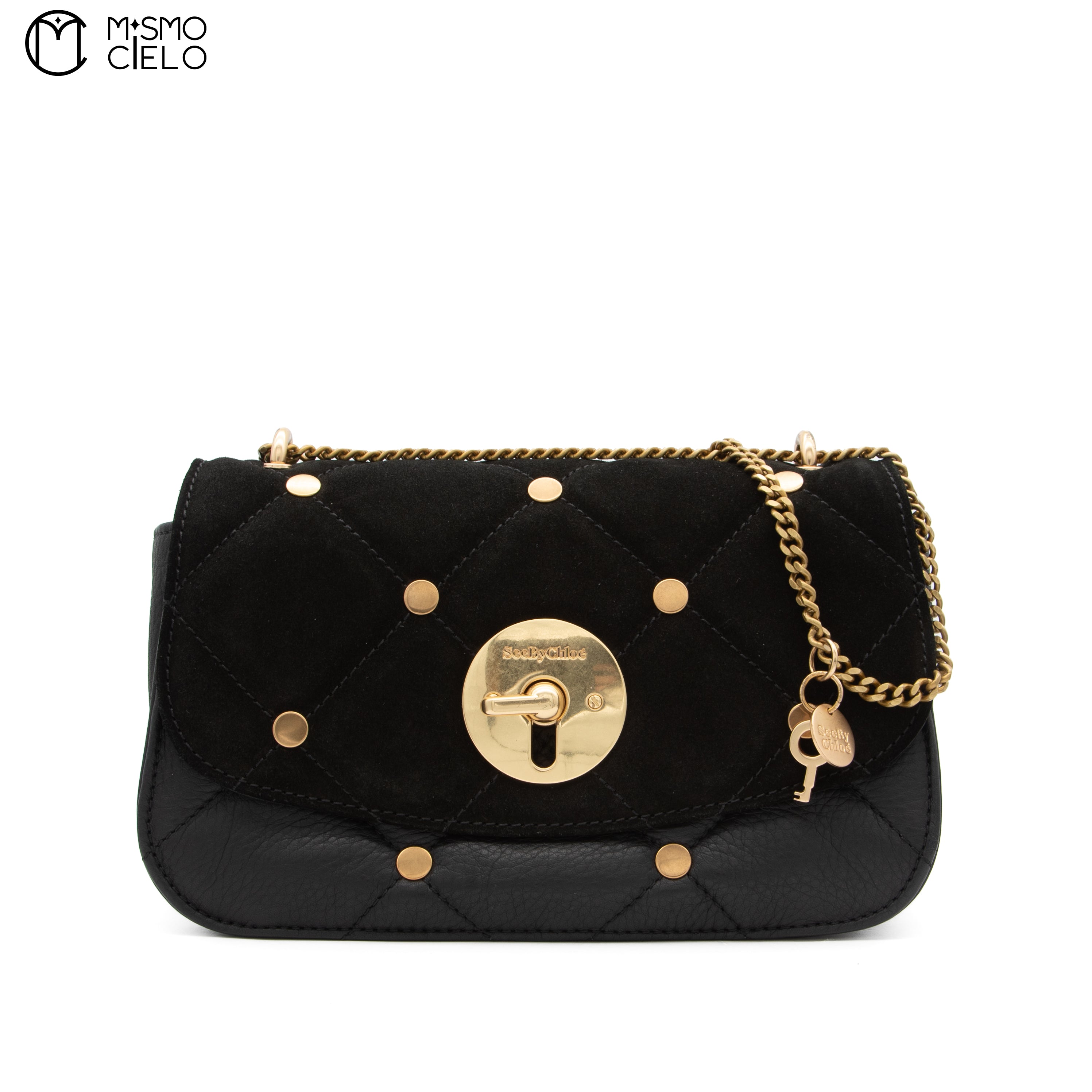 Black Suede See by Chloe Shoulder Bag
