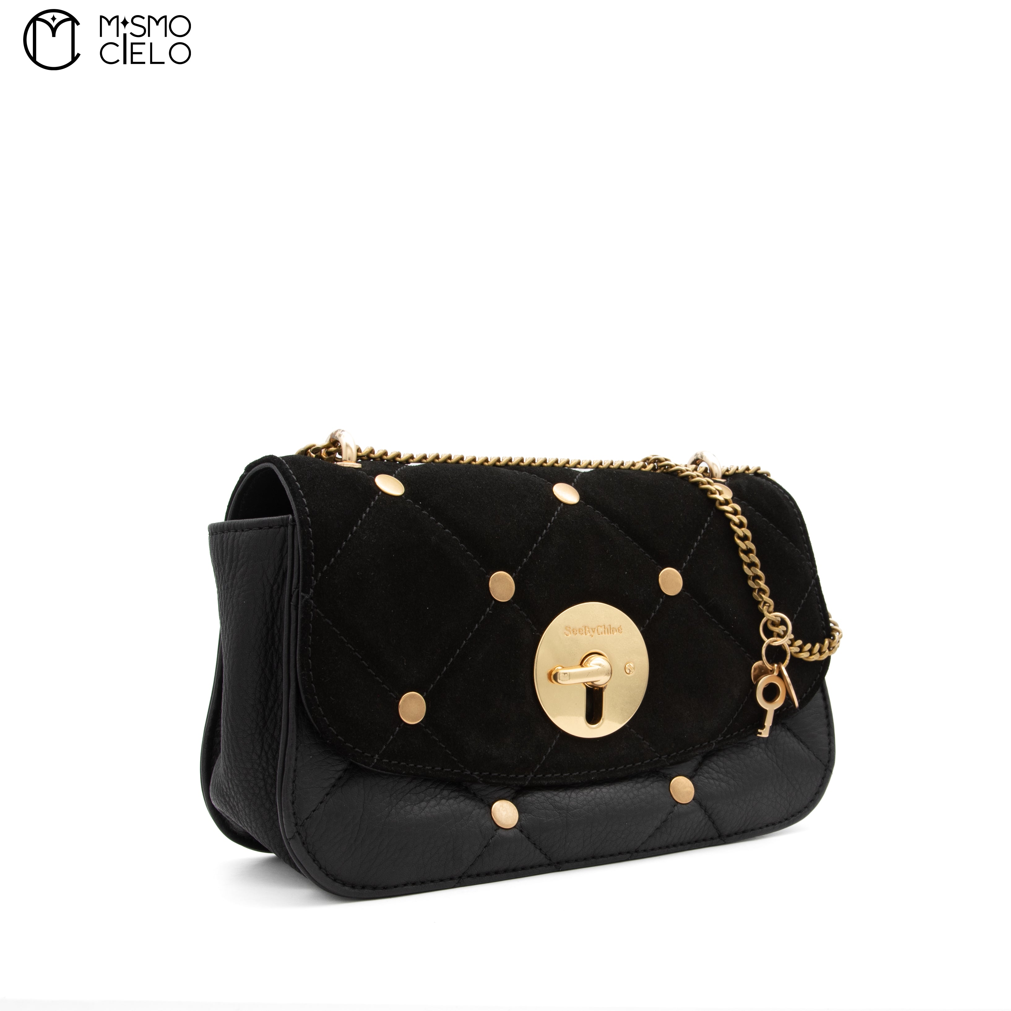 Black Suede See by Chloe Shoulder Bag