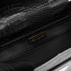 Black Crocodile Tote Bag