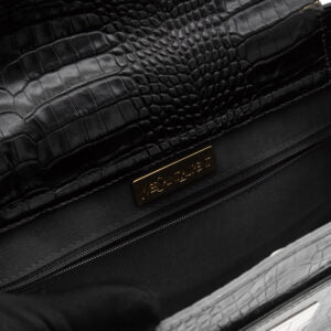 Black Crocodile Tote Bag