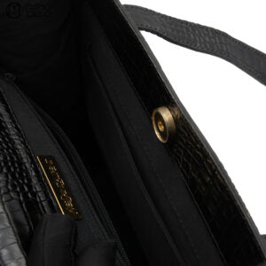 Black Crocodile Tote Bag