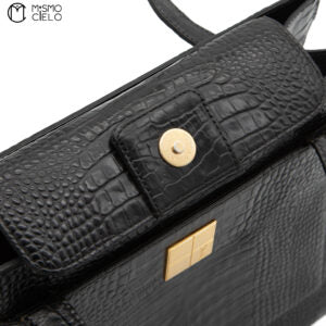 Black Crocodile Tote Bag