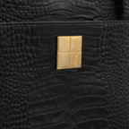 Black Crocodile Tote Bag