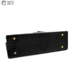 Black Crocodile Tote Bag