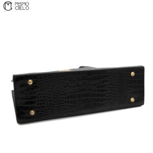 Black Crocodile Tote Bag