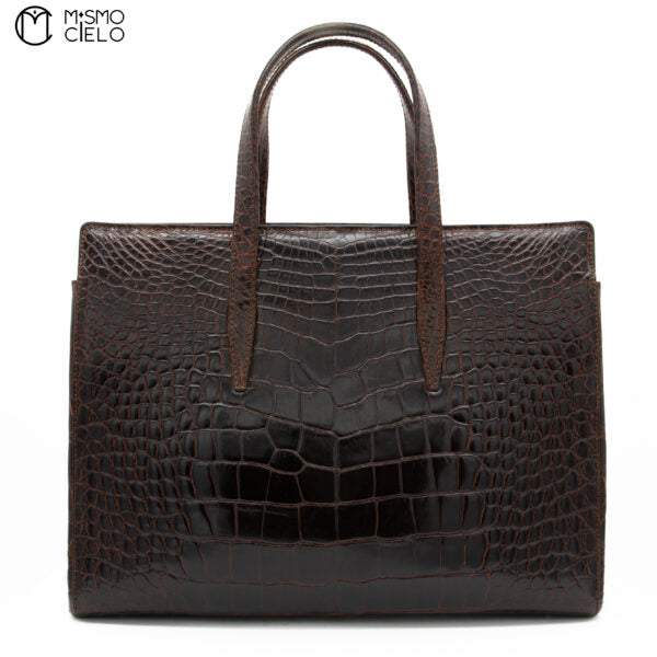 Brown Crocodile leather Handbag