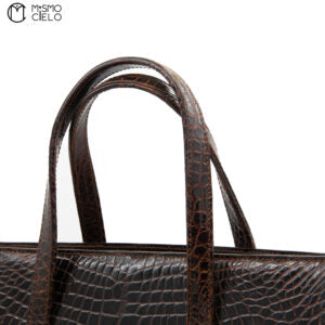 Brown Crocodile leather Handbag