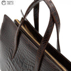 Brown Crocodile leather Handbag