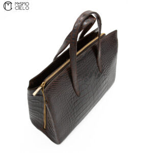 Brown Crocodile leather Handbag