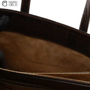 Brown Crocodile leather Handbag