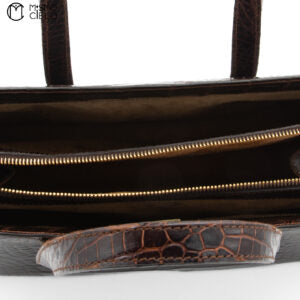 Brown Crocodile leather Handbag