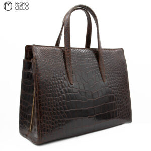 Brown Crocodile leather Handbag