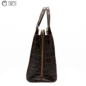 Brown Crocodile leather Handbag