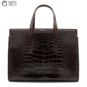 Brown Crocodile leather Handbag