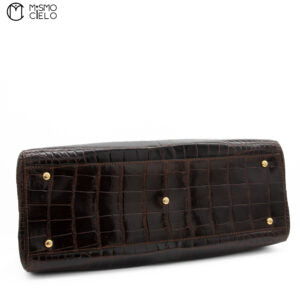 Brown Crocodile leather Handbag