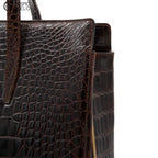 Brown Crocodile leather Handbag