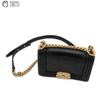 Calfskin and Lizard Black Boy Bag