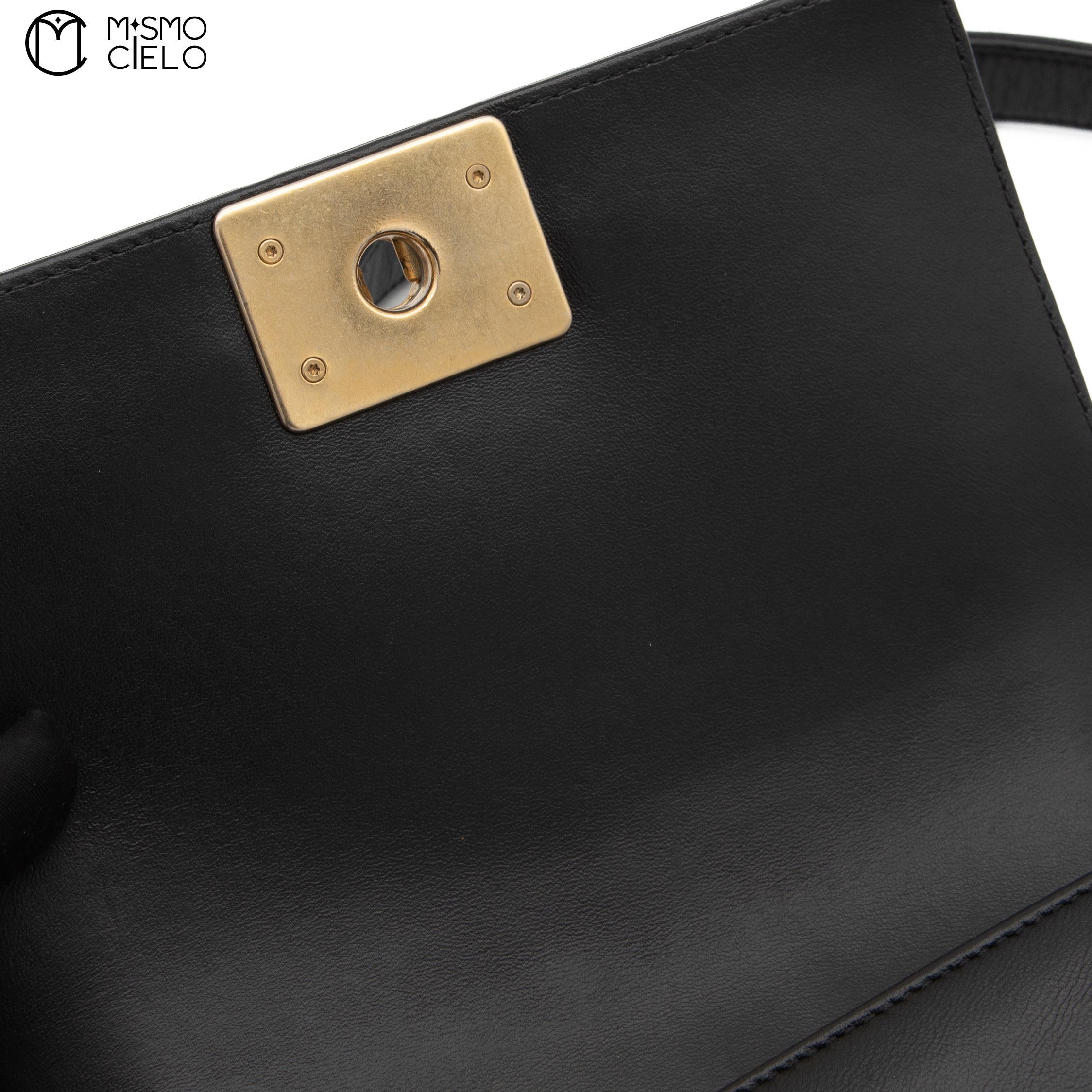 Calfskin and Lizard Black Boy Bag