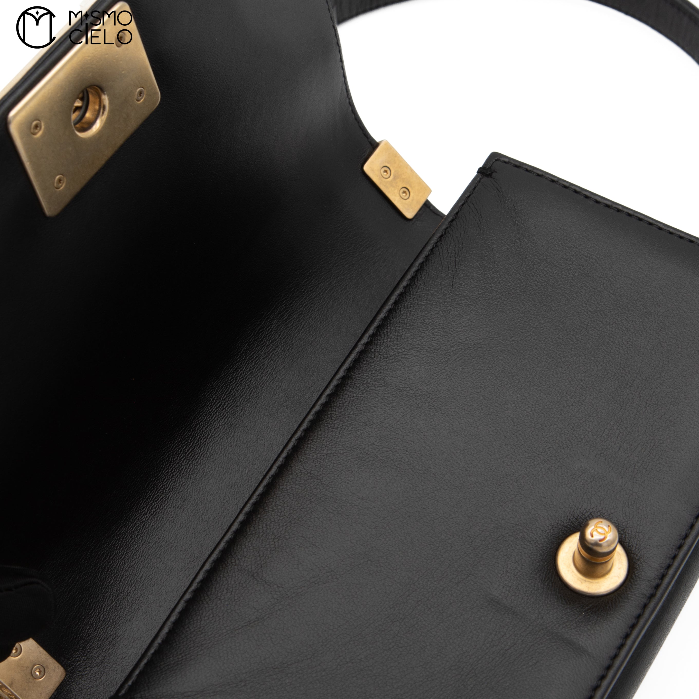 Calfskin and Lizard Black Boy Bag