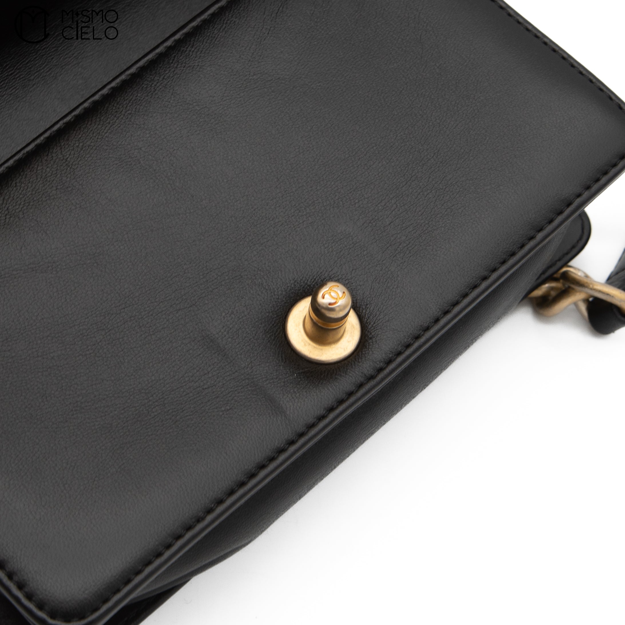 Calfskin and Lizard Black Boy Bag