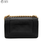 Calfskin and Lizard Black Boy Bag