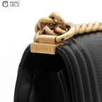 Calfskin and Lizard Black Boy Bag