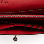 Kelly Orange Poppy Crocodile Skin Bifold Wallet with P Engraved