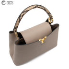LOUIS VUITTON Beige Capucines with Python Handbag