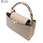 LOUIS VUITTON Beige Capucines with Python Handbag
