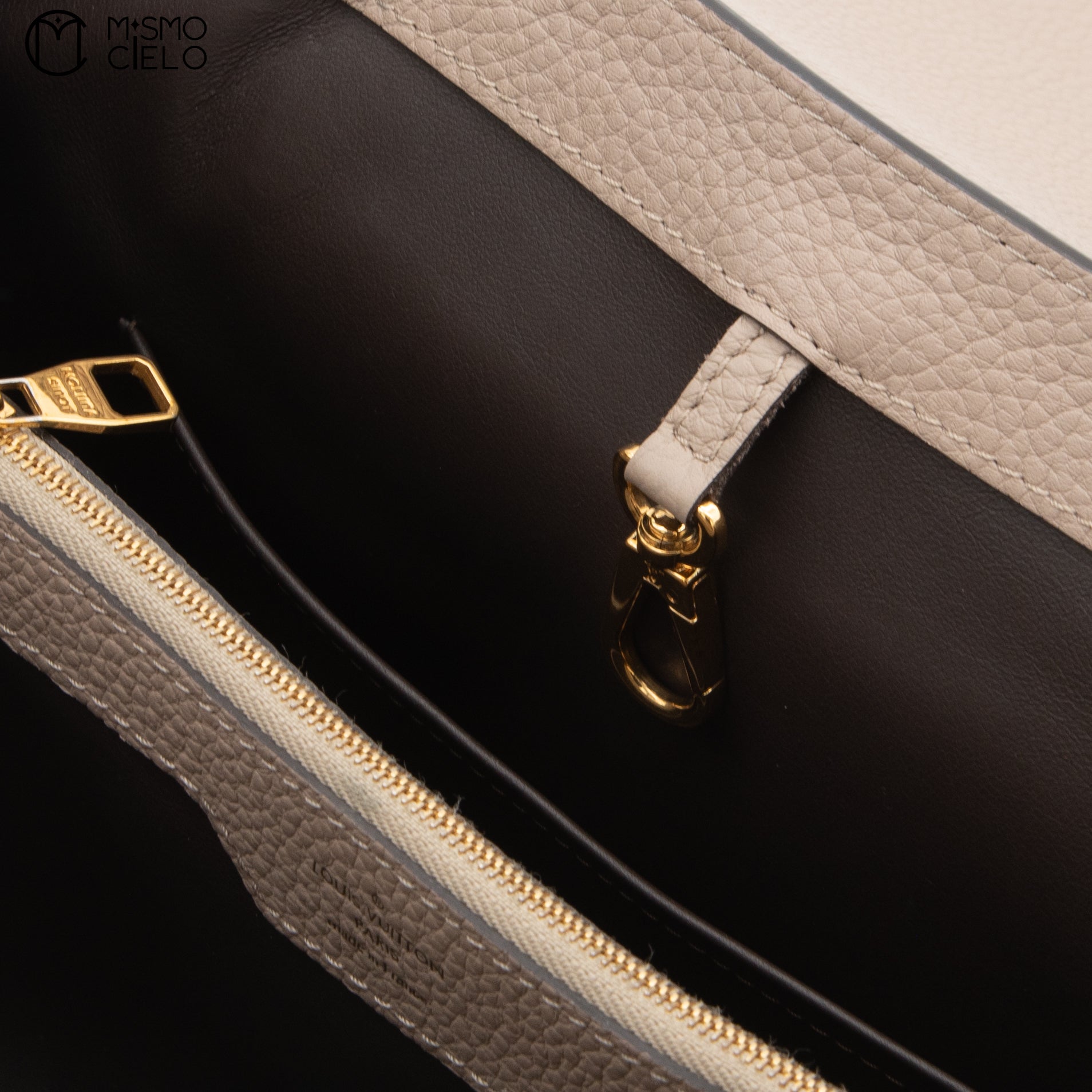 LOUIS VUITTON Beige Capucines with Python Handbag