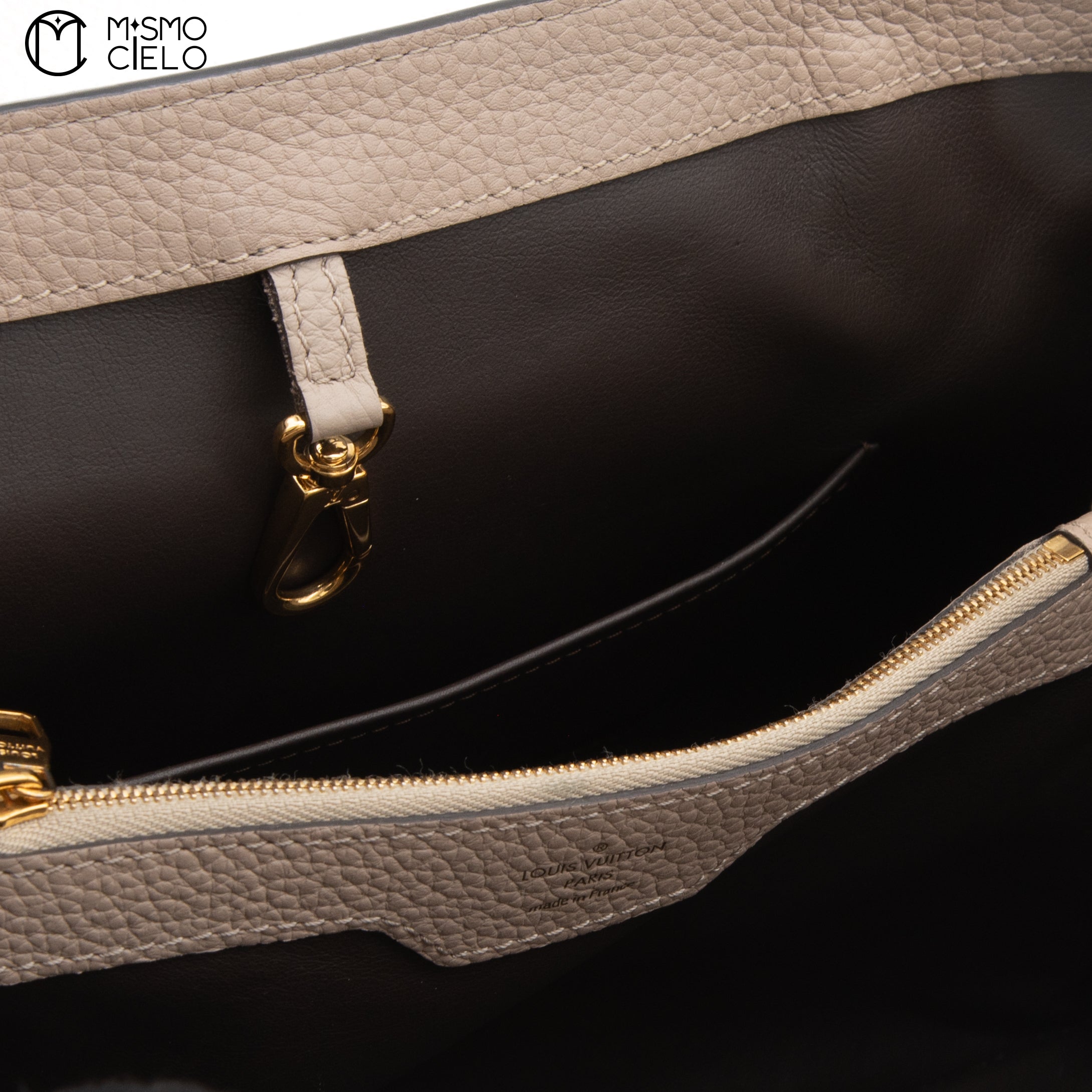 LOUIS VUITTON Beige Capucines with Python Handbag