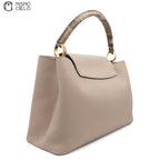 LOUIS VUITTON Beige Capucines with Python Handbag