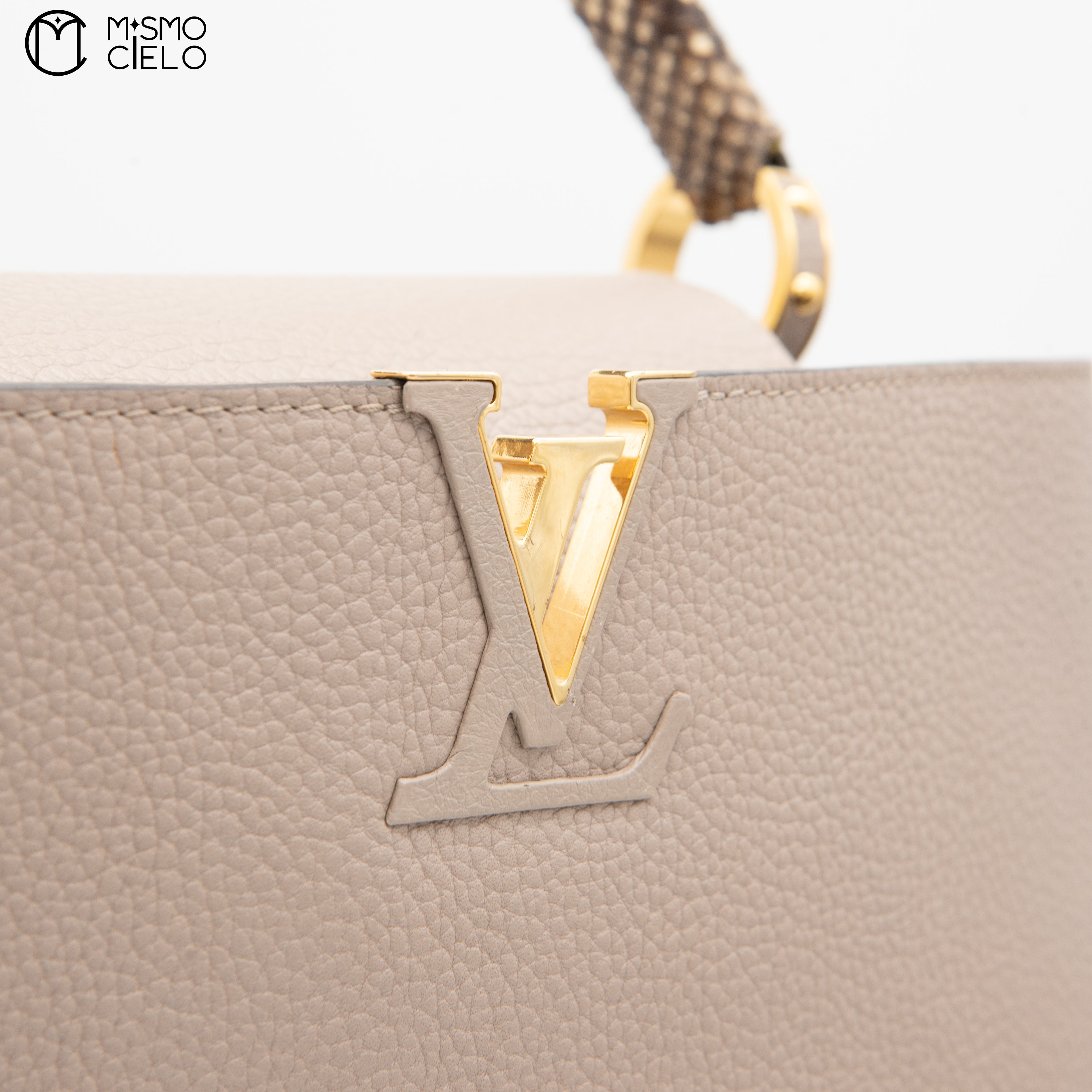 LOUIS VUITTON Beige Capucines with Python Handbag