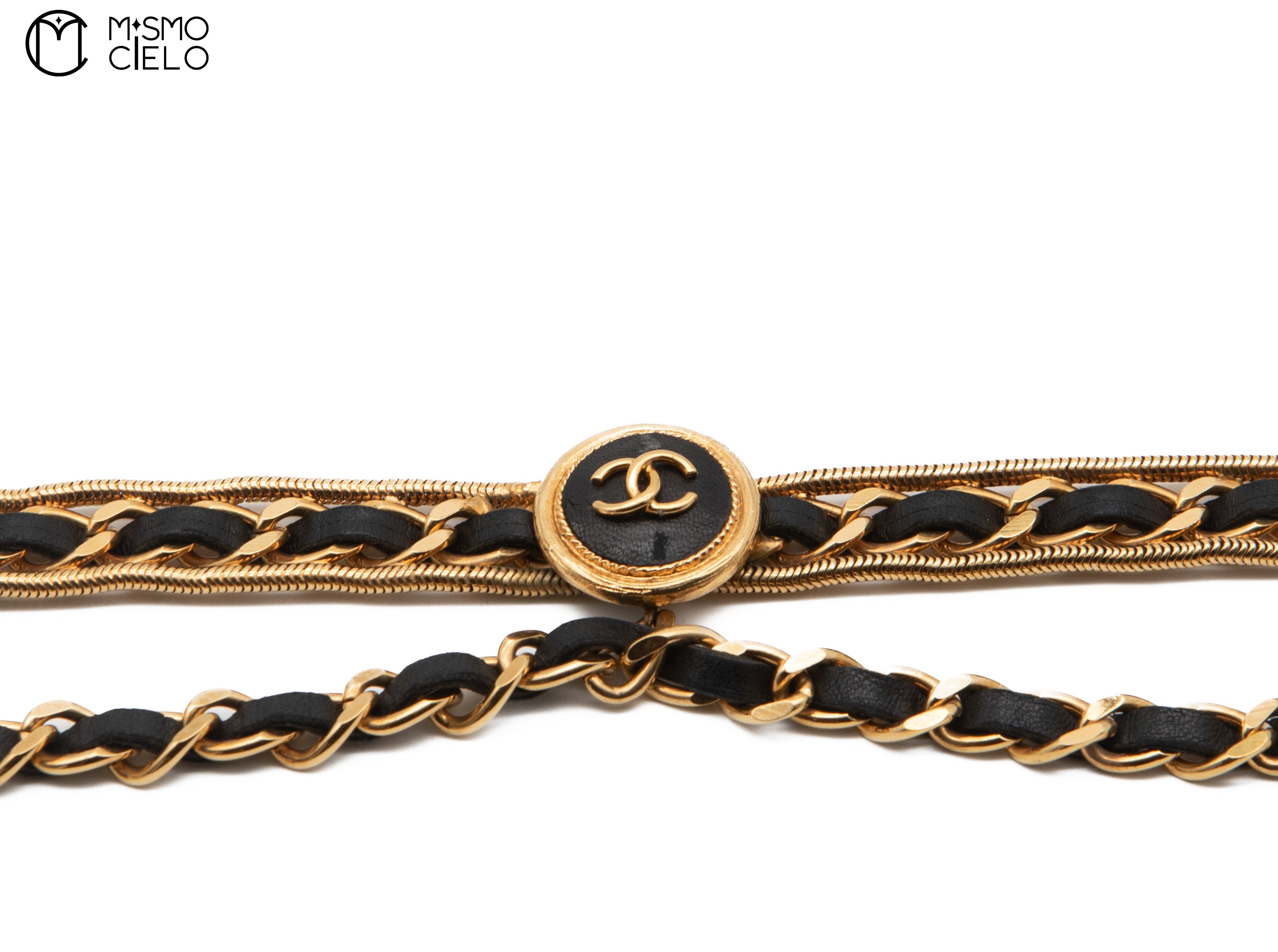 Coco Mark 4 Row Leather Chain Belt