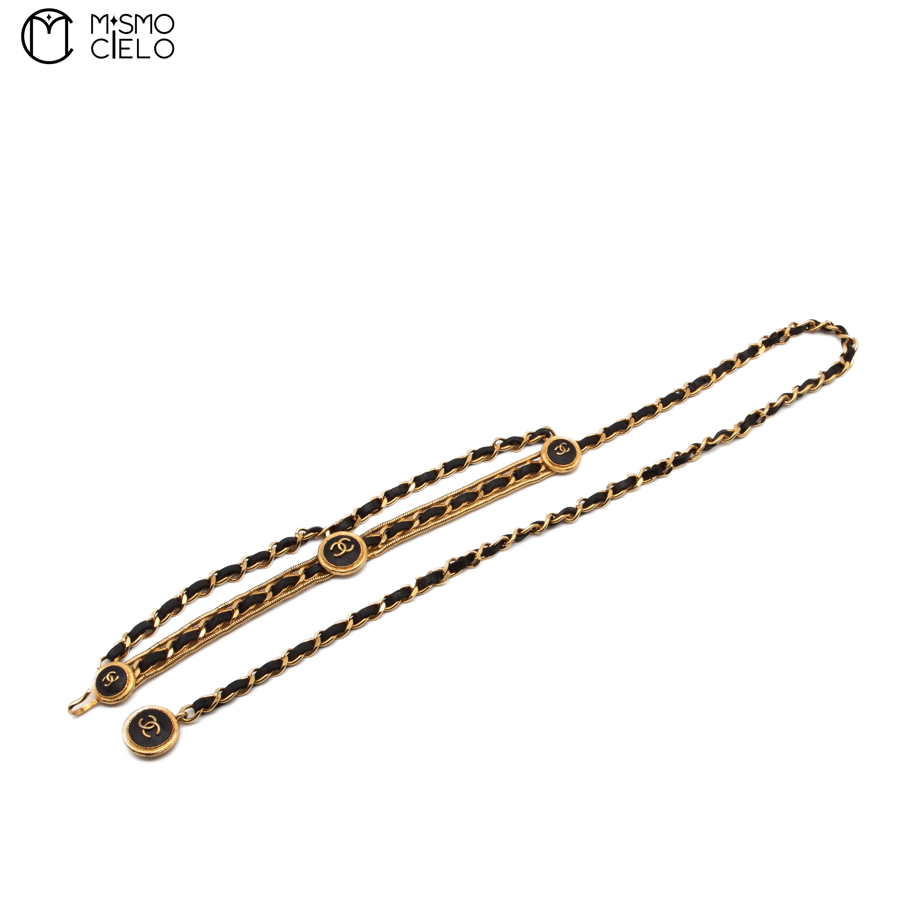 Coco Mark 4 Row Leather Chain Belt