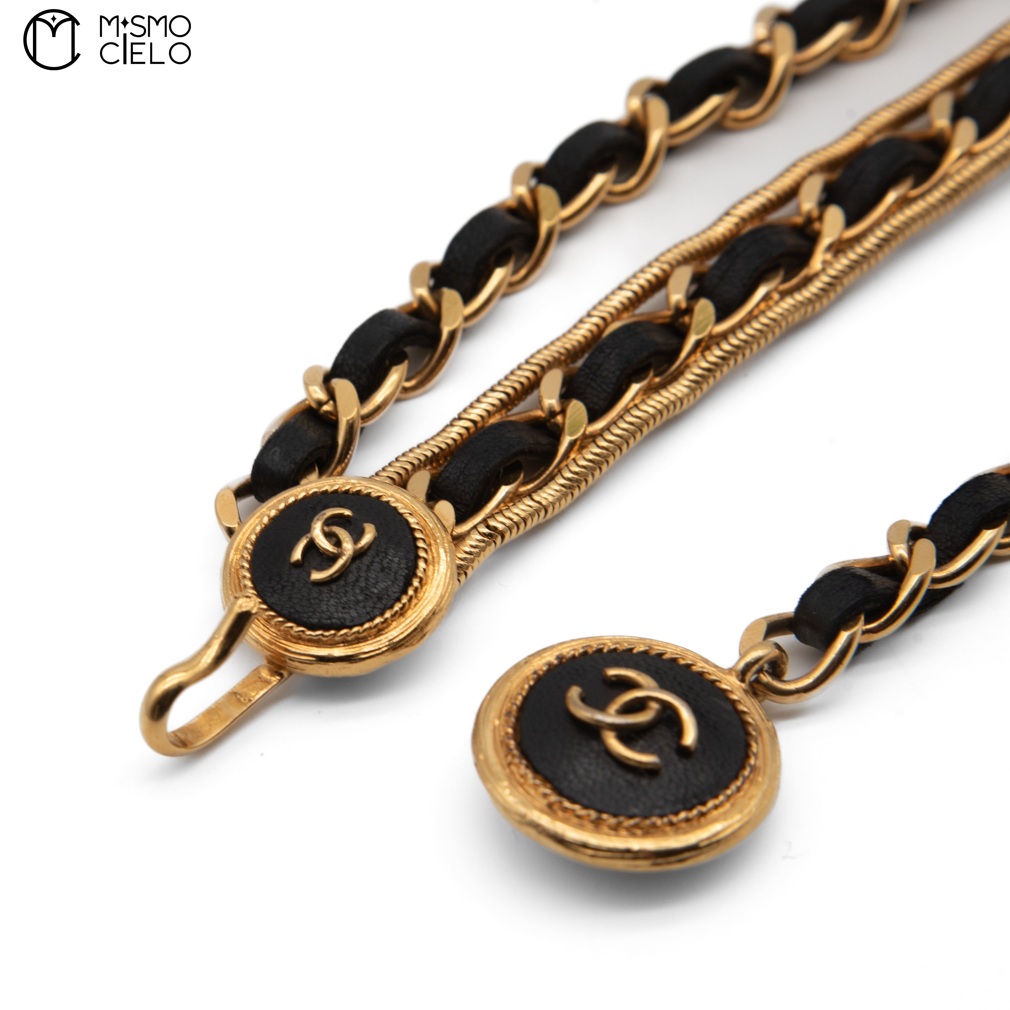 Coco Mark 4 Row Leather Chain Belt