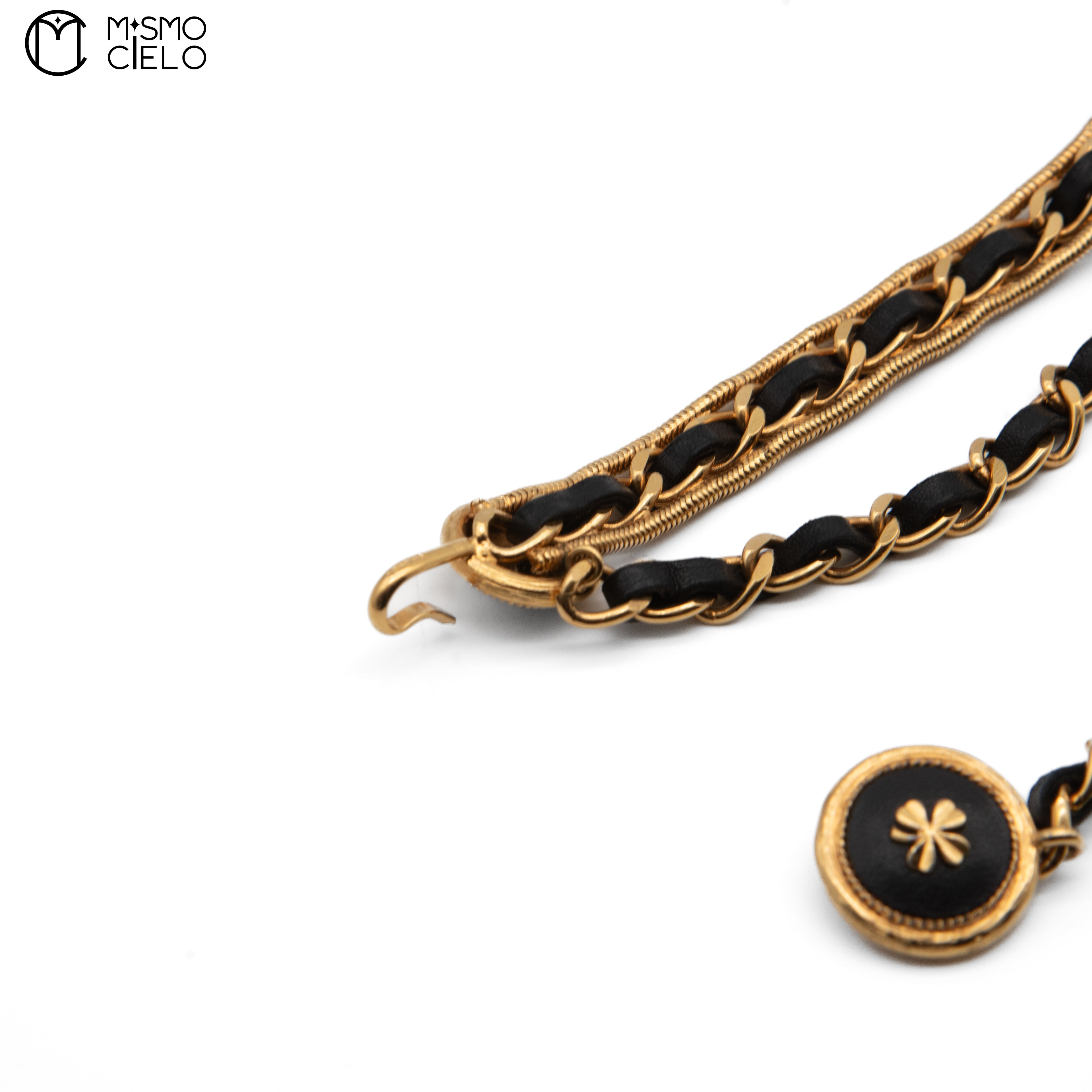 Coco Mark 4 Row Leather Chain Belt